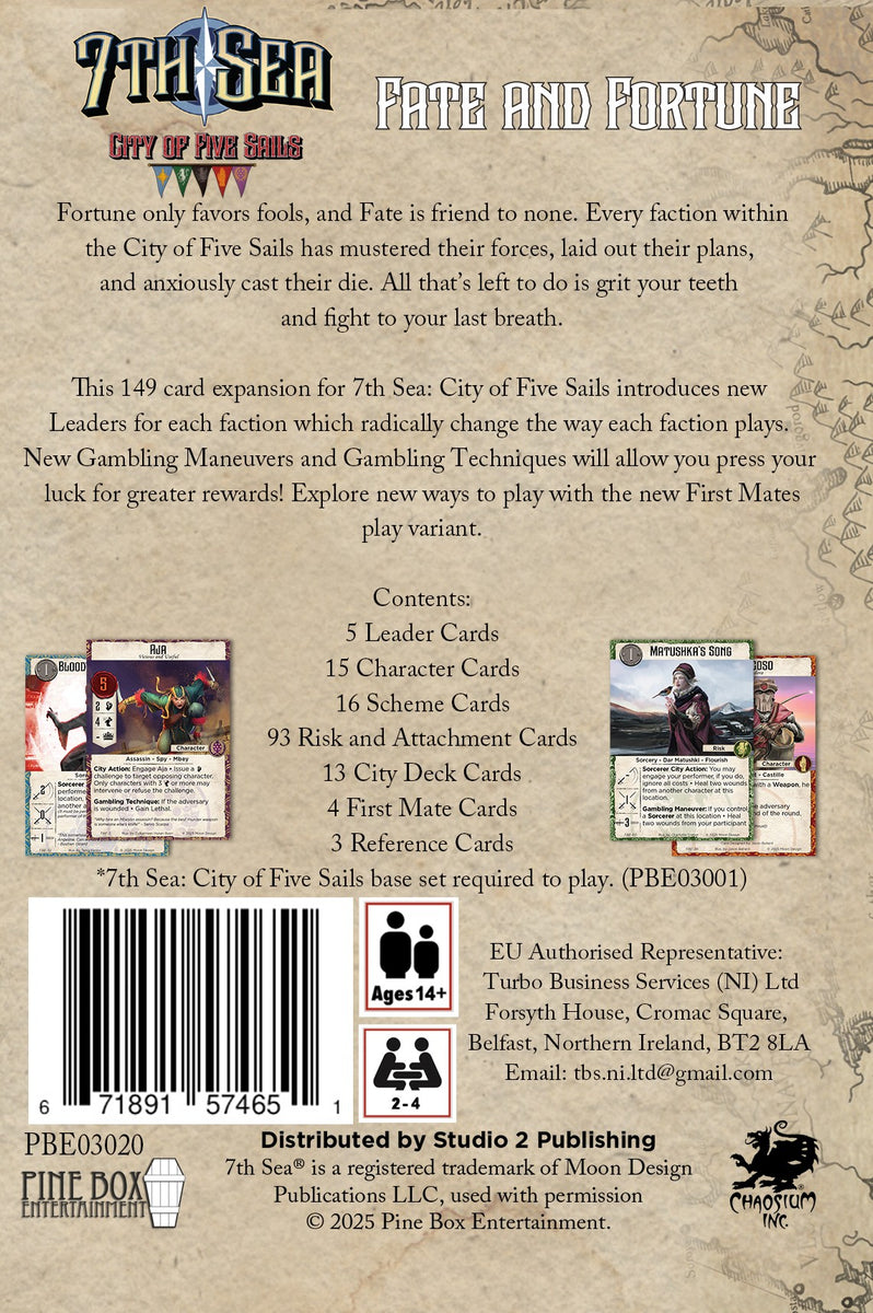 7th Sea: City of Five Sails Fate & Fortune Expansion – Pine